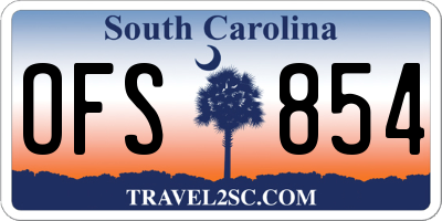 SC license plate OFS854