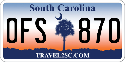 SC license plate OFS870