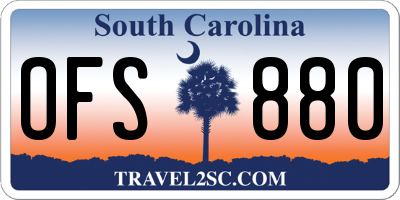 SC license plate OFS880