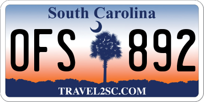 SC license plate OFS892