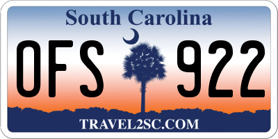 SC license plate OFS922