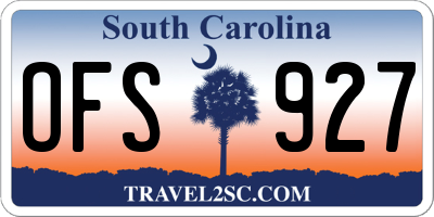SC license plate OFS927