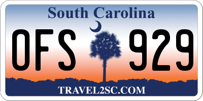 SC license plate OFS929