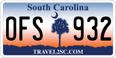 SC license plate OFS932