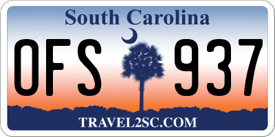 SC license plate OFS937