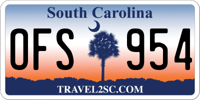 SC license plate OFS954