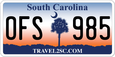SC license plate OFS985