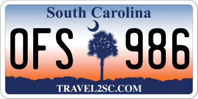 SC license plate OFS986