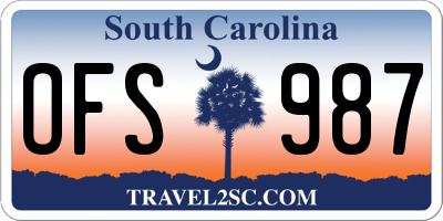 SC license plate OFS987