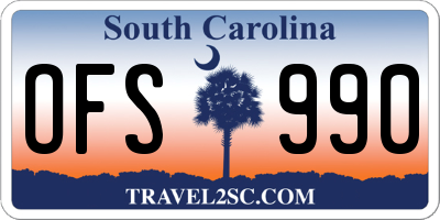 SC license plate OFS990