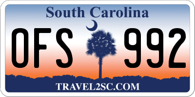 SC license plate OFS992