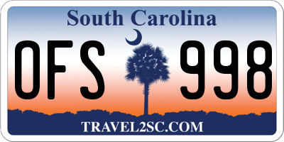 SC license plate OFS998
