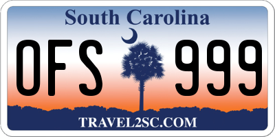 SC license plate OFS999
