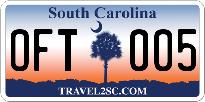 SC license plate OFT005