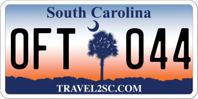 SC license plate OFT044