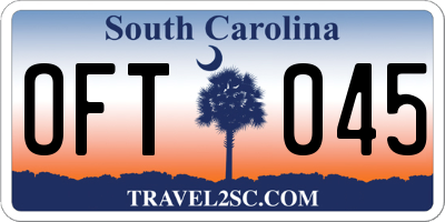 SC license plate OFT045