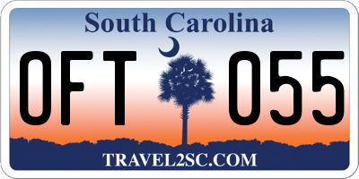 SC license plate OFT055