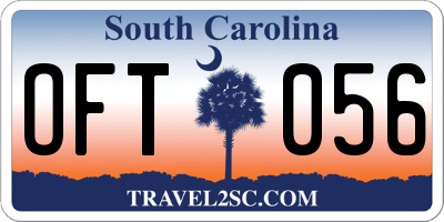 SC license plate OFT056