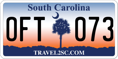 SC license plate OFT073