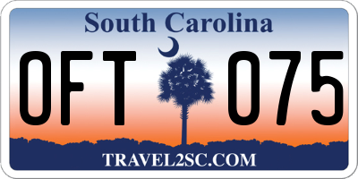 SC license plate OFT075