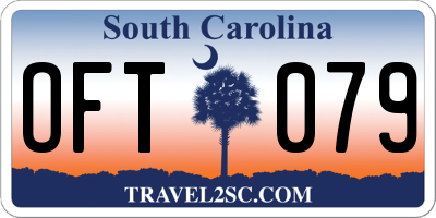 SC license plate OFT079