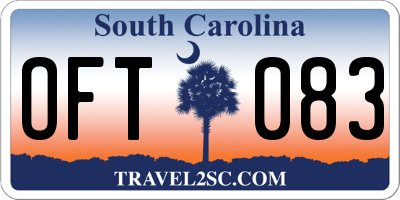 SC license plate OFT083