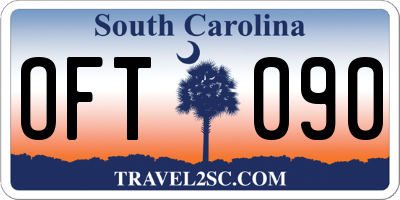 SC license plate OFT090