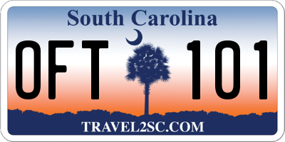 SC license plate OFT101