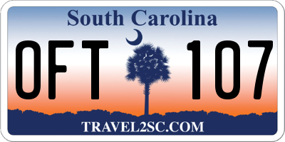 SC license plate OFT107