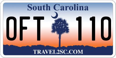 SC license plate OFT110