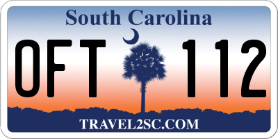 SC license plate OFT112