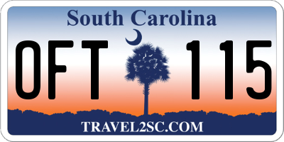 SC license plate OFT115