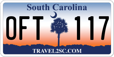 SC license plate OFT117