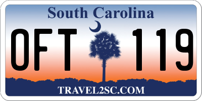SC license plate OFT119