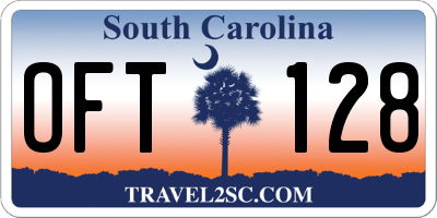 SC license plate OFT128