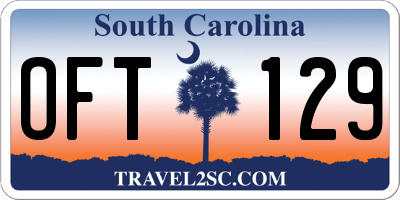 SC license plate OFT129