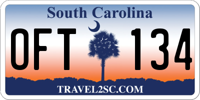 SC license plate OFT134