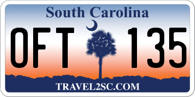 SC license plate OFT135