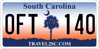 SC license plate OFT140