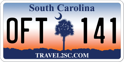 SC license plate OFT141