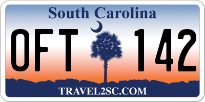 SC license plate OFT142
