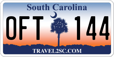 SC license plate OFT144