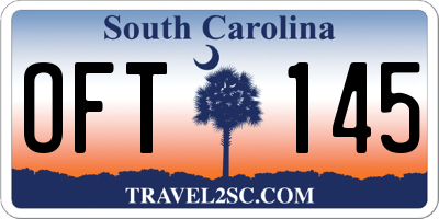 SC license plate OFT145