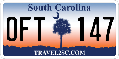 SC license plate OFT147