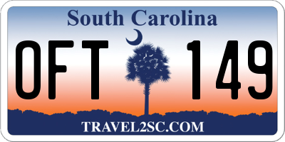 SC license plate OFT149
