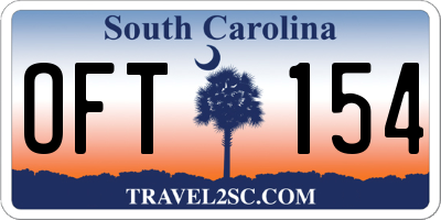 SC license plate OFT154