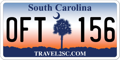 SC license plate OFT156