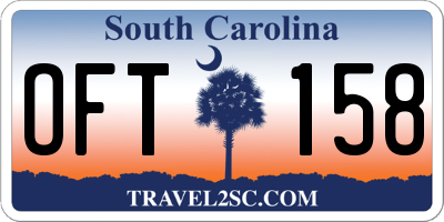 SC license plate OFT158