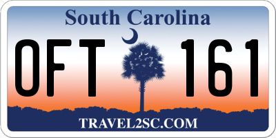SC license plate OFT161