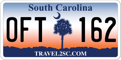 SC license plate OFT162